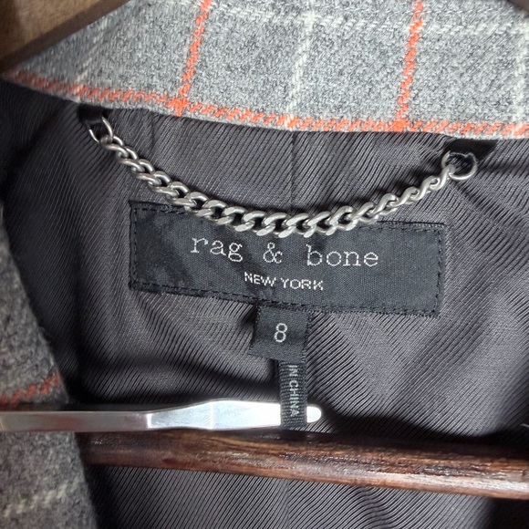 rag & bone Gray and Red Plaid Blazer - Picture 6 of 16
